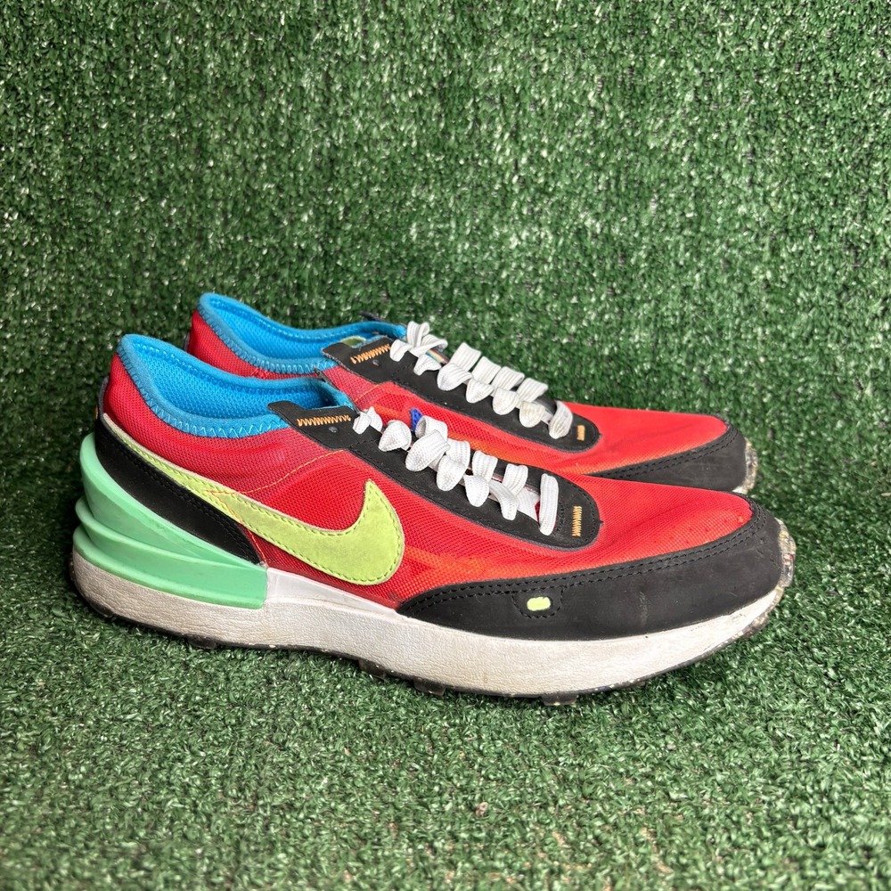 Nike Waffle One GS Exeter Edition Sneakers Comet Red Black Ghost Green Youth 5Y